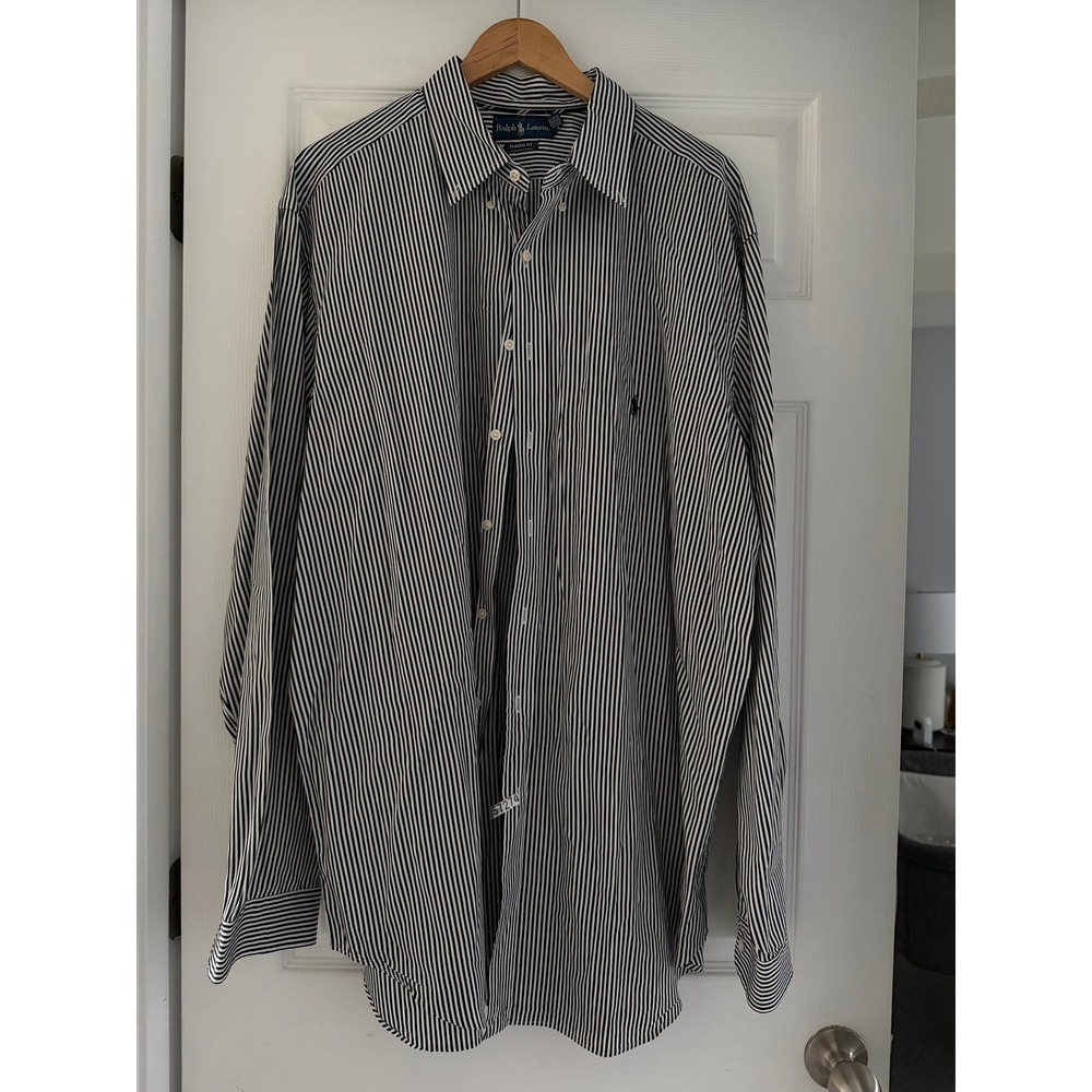 Ralph Lauren‎ Mens Classic Striped Button Down Casual Cotton Preppy